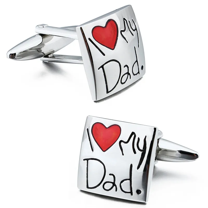 HAWSON интересные металлические запонки с надписью I Love My Dad для мужских французских