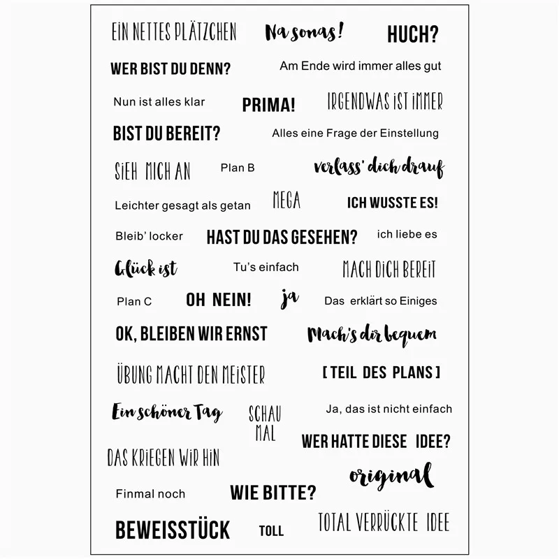 

German text Decorative Handmade Practical Clear Stamp for Scrapbooking Transparent Silicone Rubber DIY Photo Album Decor