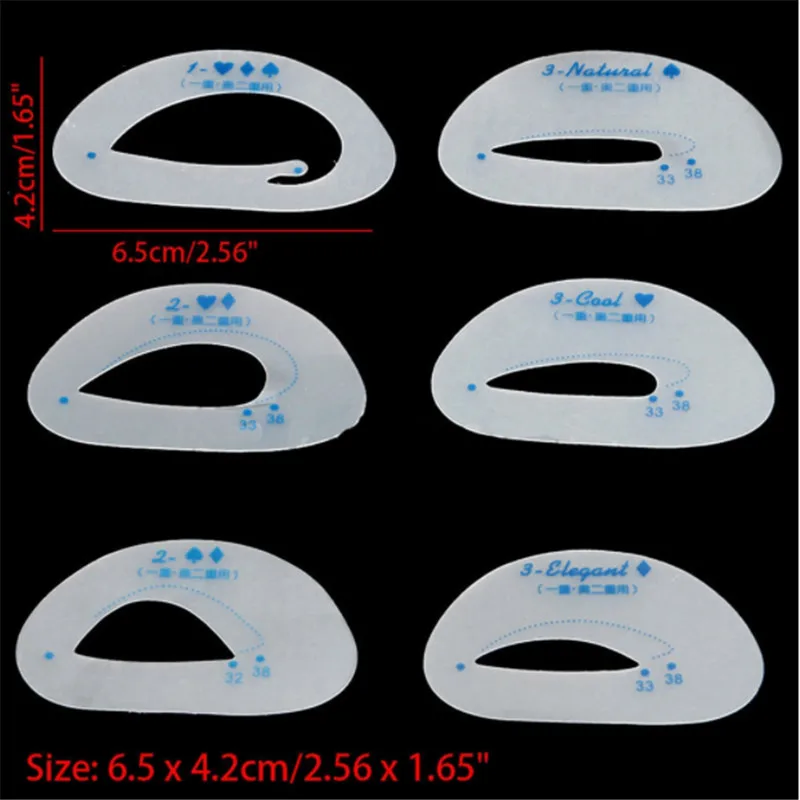 6 шт./партия, сделай сам, трафарет для бровей, карандаш для глаз, трафарет для глаз, косметика, макияж, линия для бровей, карта, трафарет для бровей