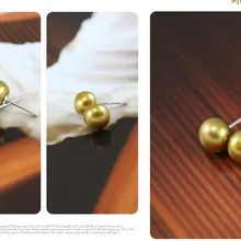 Горячая Акция! 7-8 мм золотой цвет настоящая пресноводная жемчужина серьги, сережки в форме музыкального инструмента ювелирные изделия Изящные ювелирные изделия