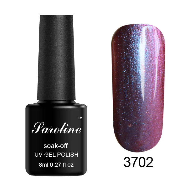 Saroline 12 цветов Хамелеон Ультрафиолетовый Гель-лак блестящие эмали для ногтей дизайн Полупостоянный замачиваемый лак для ногтей для УФ-и светодиодной лампы - Цвет: 3702