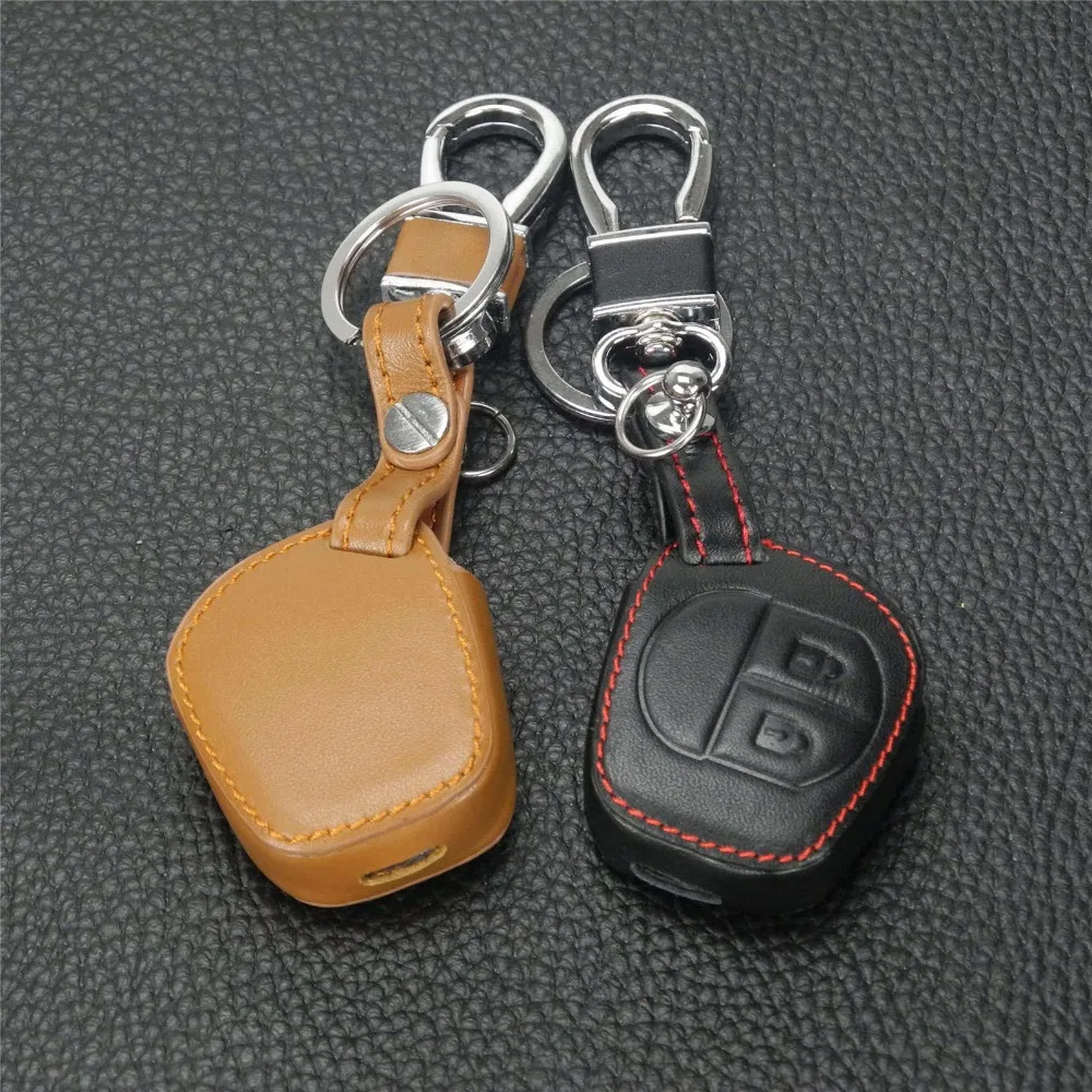 

Jingyuqin Leather key Cover Case For Suzuki Swift/SX4 Transponder Key 2 Buttons No Logo
