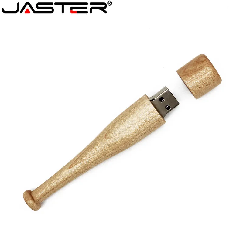 JASTER деревянный usb флеш-накопитель, 4 ГБ, 8 ГБ, 16 ГБ, 32 ГБ, 64 ГБ, Заказная модель бейсбольной биты, usb флеш-диск, флешка, карта памяти