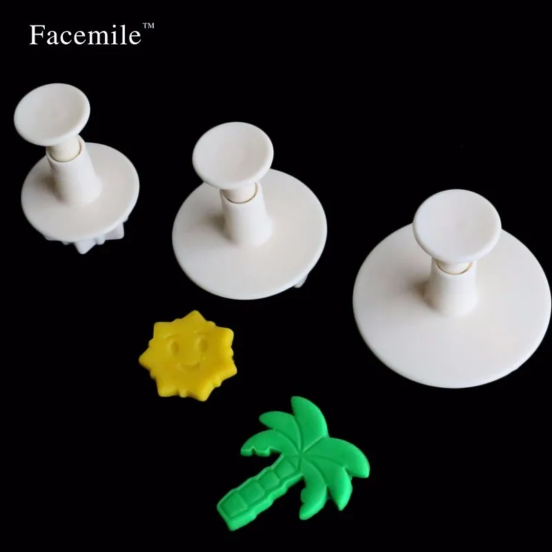 Facemile 3 шт./компл. Palm Tree штамп линейка Торт Cookie Cutter Fondant украшения Инструменты 04033