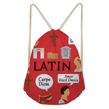 ThiKin португальский/русский/латинский язык 3D печать рюкзак для мужчин и женщин Drawstring BackpackFashion портативный сумка для хранения