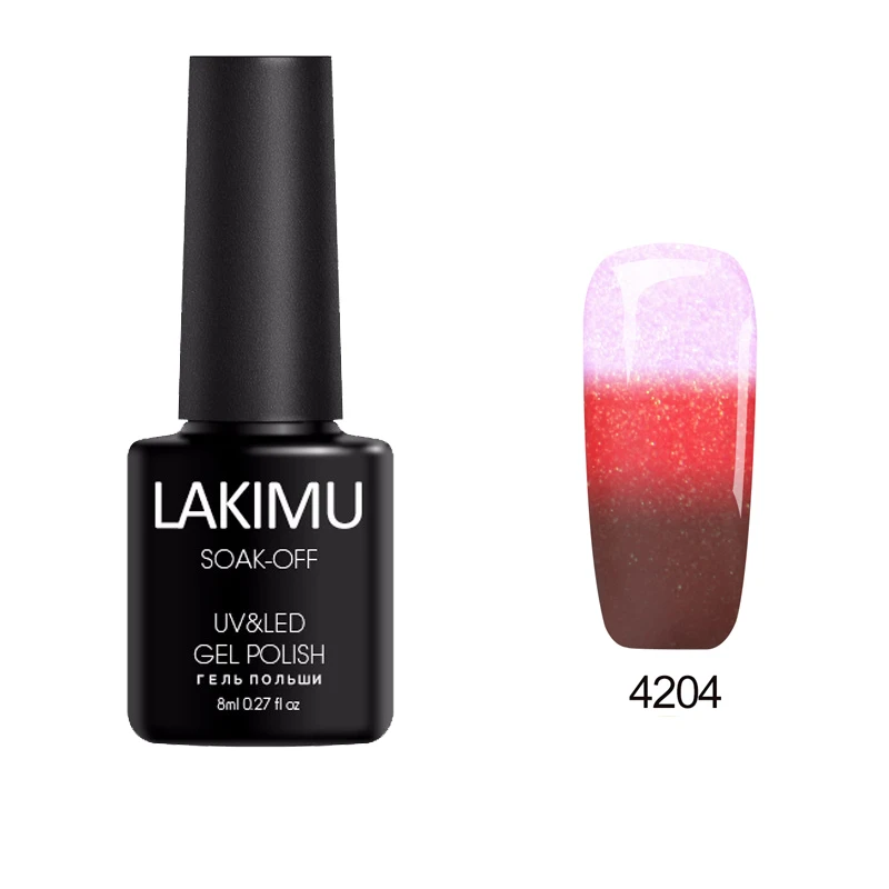 LAKIMU Nails Art УФ Гель-лак изменение температуры Цветной Гель-лак для ногтей длительное Замачивание Хамелеон термо гель лак - Цвет: 4204