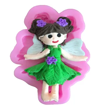 

Cute Angel Girl Soap Mold Chocolate Baking Molds 3D Silicone Cake Mold Fondant Cake Decorating Clay Candle Moulds E469