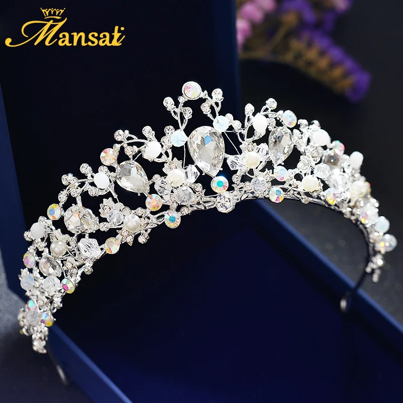 

Bride Wedding Baroque Headdress Accessories Married Crown AB Crystal Tiara Birthday Queen Crown Korean Tiara Princess Crown 228g