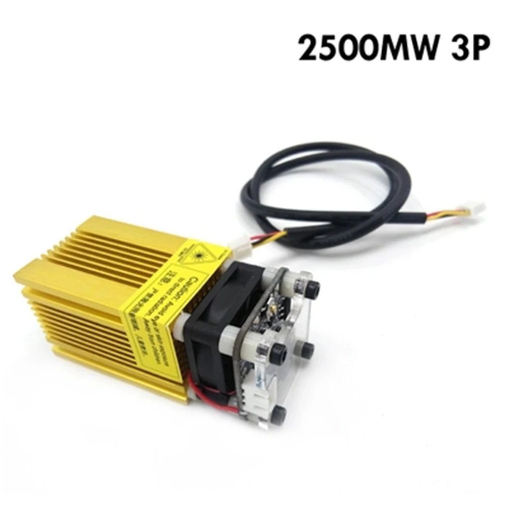 

500MW/1000MW/2500mW blue-violet laser module Engraving machine for high power point laser head 445nm adjustable focus