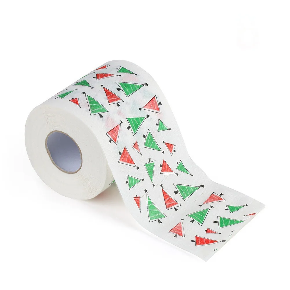 1 рулон Санта Клаус/олень рождественские товары печатная туалетная бумага домашняя Ванна Гостиная Туалетный рулон бумажных салфеток Рождественский Декор
