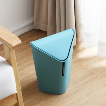

Bathroom Living Room Kitchen Plastic Trash Hooded Desktop Trash Can Fashion Office Trash Can