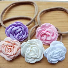 6 colores Vintage satén roseta diadema niñas recién nacidas niños diademas accesorios para el cabello 36 unids/lote