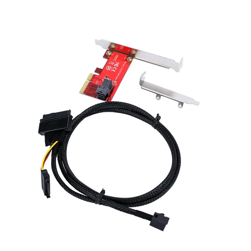 2 5 &quotNVME U.2 SFF-8639 to PCI-e 3 0x4 карта адаптера с кабелем miniSAS |