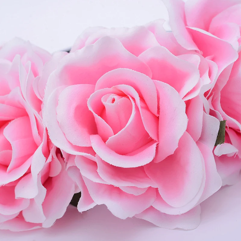 Модные богемные повязки на голову с розами для невесты женские цветочной короной
