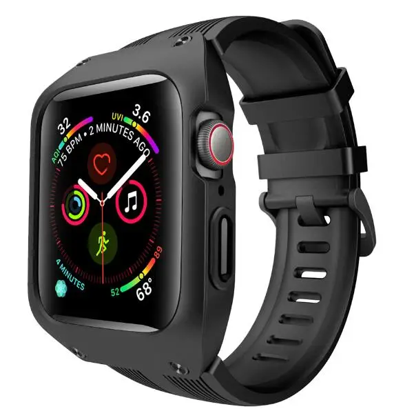 Чехол с полной защитой для Apple Watch, чехол 44 мм, 40 мм, 42 мм, 38 мм, защитный чехол с силиконовым ремешком для часов iWatch Series 5, 4, 3