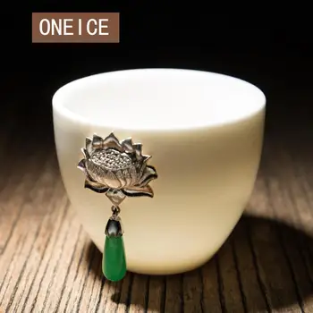 

Tea Mug White Porcelain Sterling Silver Tea Cup Ding Kiln Hanging Master Single Set