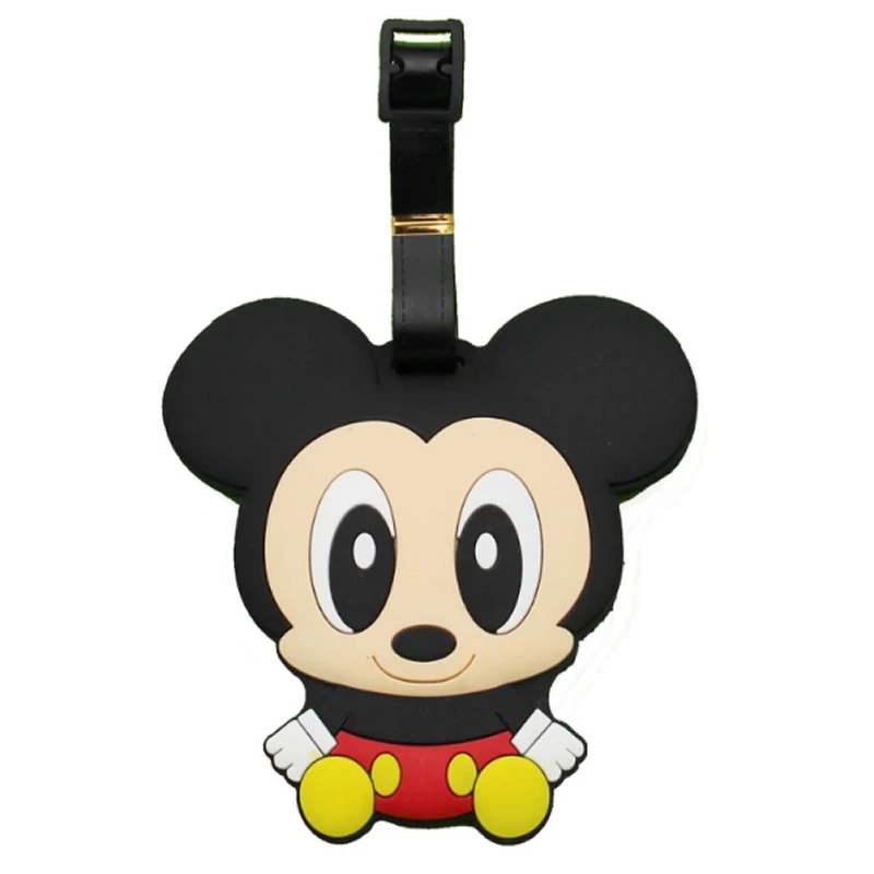 Travel Accessories Cartoon Mickey Minnie Silica Gel Luggage Tag Label Suitcase ID Address Holder Women Portable Baggage Boarding