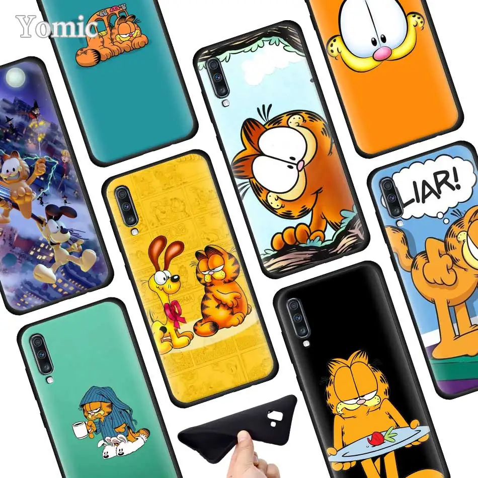 

Garfield Silicone Soft Phone Case for Samsung Galaxy A50 A40 A70 A30 A20 A80 A6 A7 A8 Plus 2018 Back Case