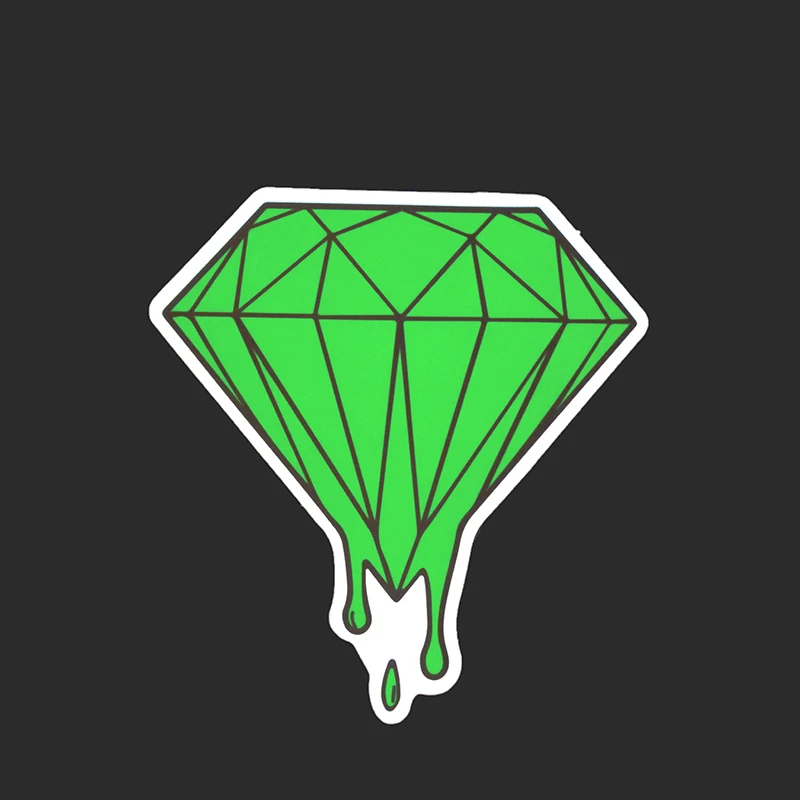 green diamond single tied brand stickers luggage fridge