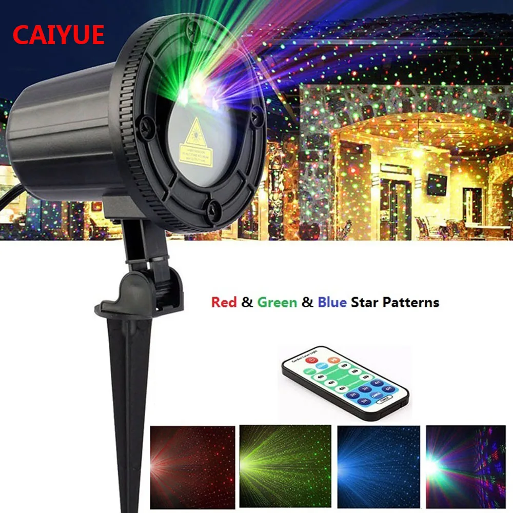 

Christmas Garden Laser Light Moving RGB Star Projector Waterproof IP65 with RF Remote Control for Holiday Party Wedding DJ Disco