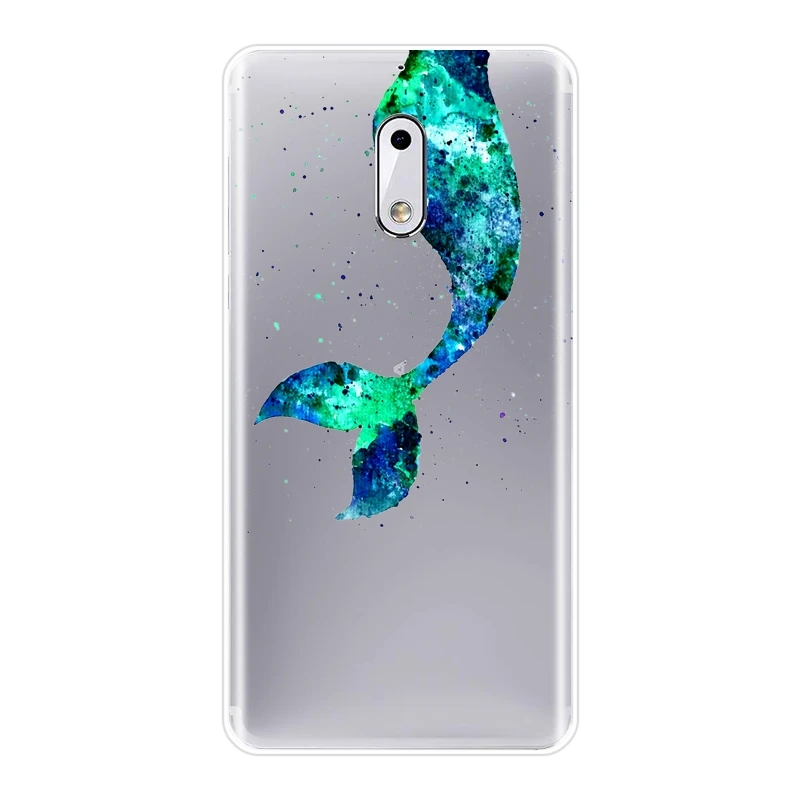 ТПУ задняя крышка для Nokia 7 Plus X6 Mermaids Girl Fish Pineapple Flower Wave силиконовый мягкий чехол