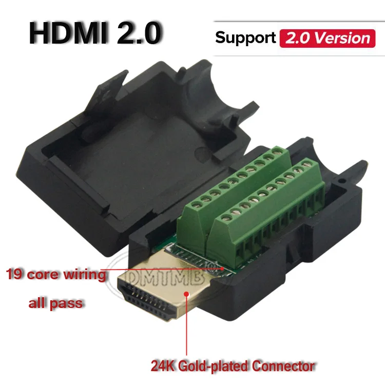 2-Pack) HDMI Мужской разъем с винтом, разъем Поддержка HDMI 2,0