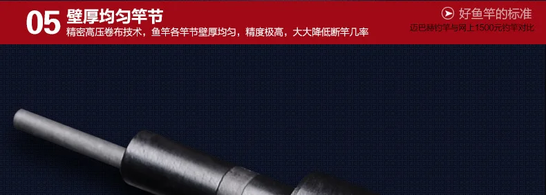 Ультралегкая рыболовная удочка из высокоуглеродистой стали, 5,4 м, Тайвань
