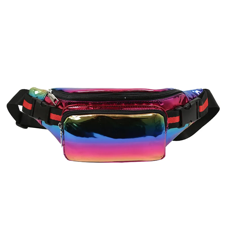 

fashion 2019 Reflective fanny pack laser pink holographic waist bag Multifunction Beach sport bag belt bag heuptasje sac a main