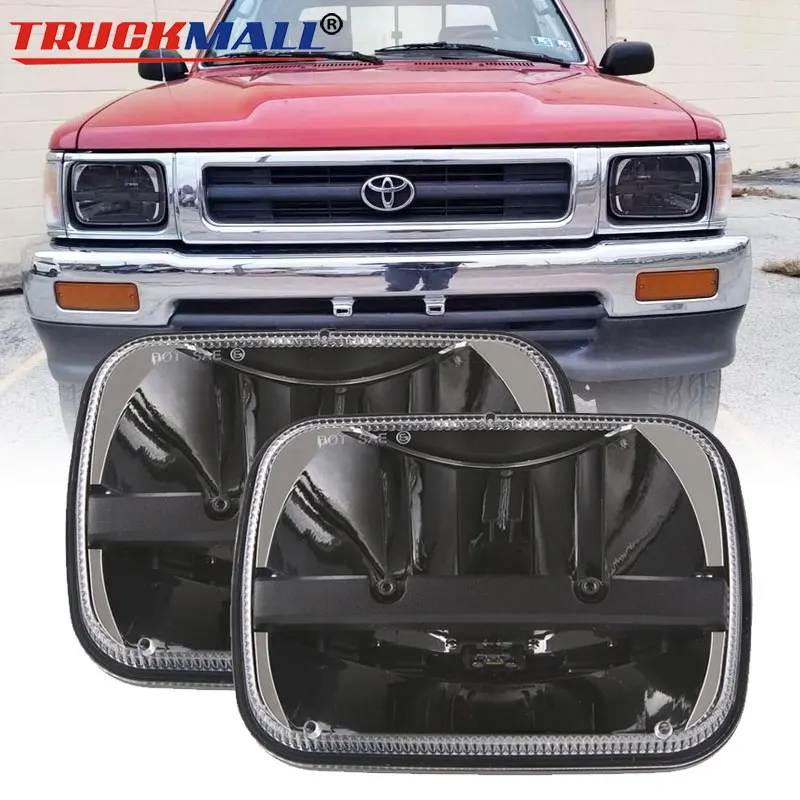 

For Jeep Cherokee XJ Black 5x7Inch LED 12V 24V Headlights 6"x7" LED Square Sealed Beam Projector Truck Headlamps Replacement