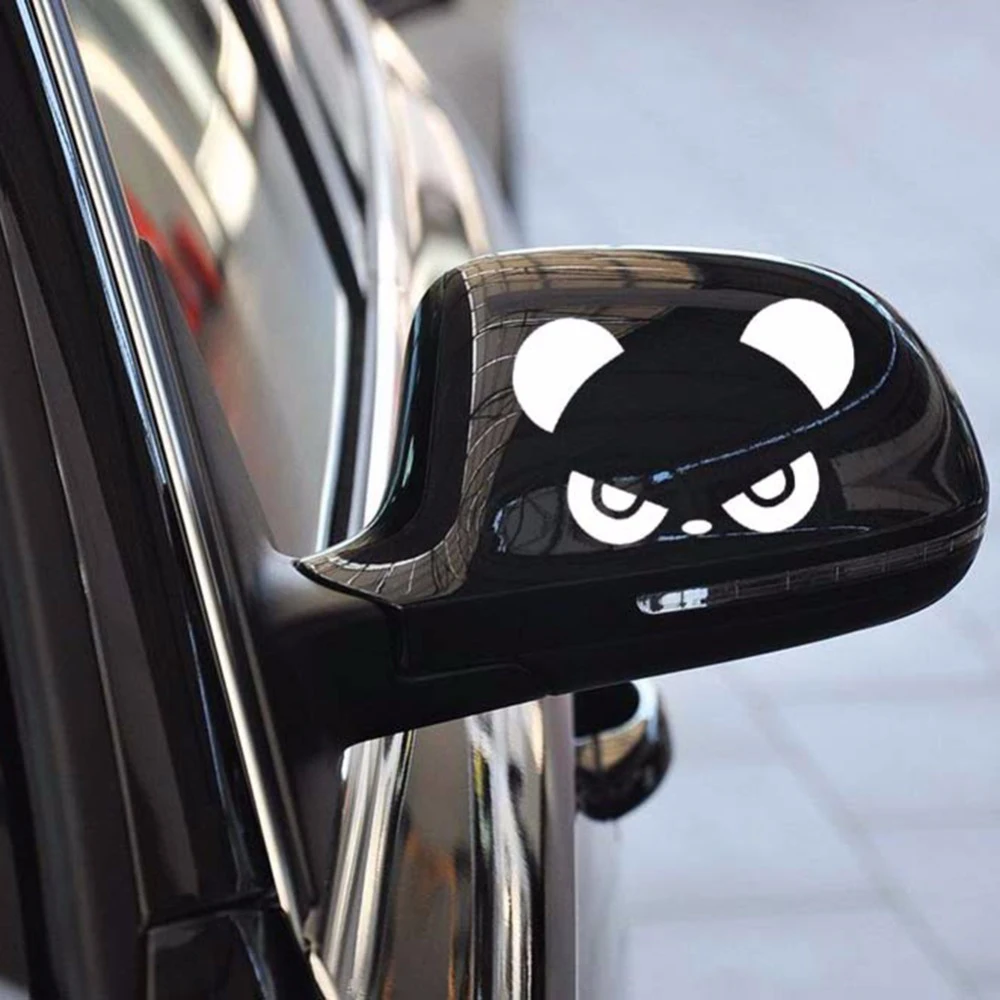 

2pcs Reflective Stickers Hi Panda Rearview Mirror Car Body Styling Sticker Removable Waterproof