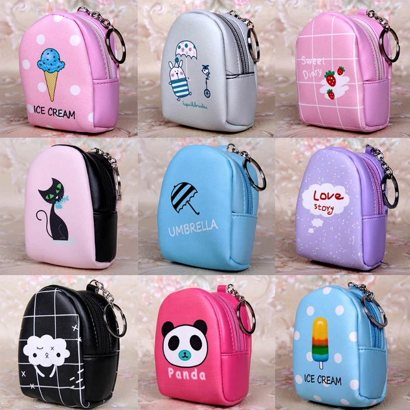

THINKTHENDO Girl Women Coin Purse Zipper Change Wallet Small Mini Key Ring Key Chain Holder Pouch Mini Bag New Fashion