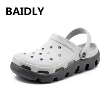 Мужские сандалии-сабо; уличные летние мужские сандалии; высококачественные пляжные сандалии для влюбленных; Водонепроницаемая Мужская обувь; большие размеры 35-47