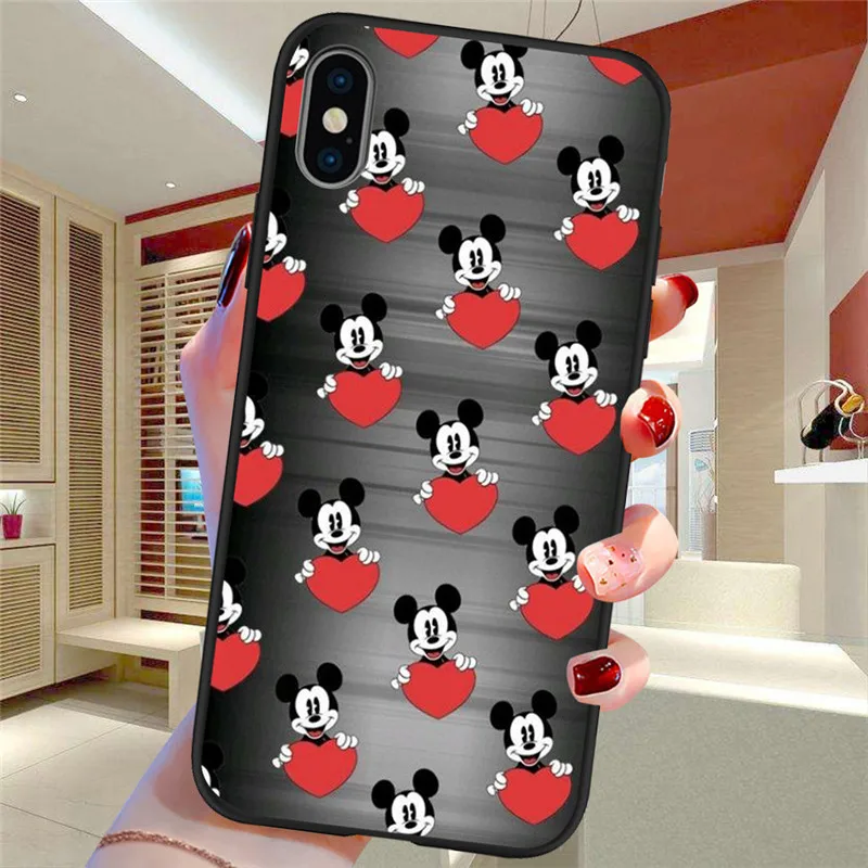 Мультфильм для iPhone X XR XS Max 5 5S SE 6 6S 7 8 Plus Oneplus 5T Pro 6T чехол для телефона Funda Coque Etui funda capinha mouse