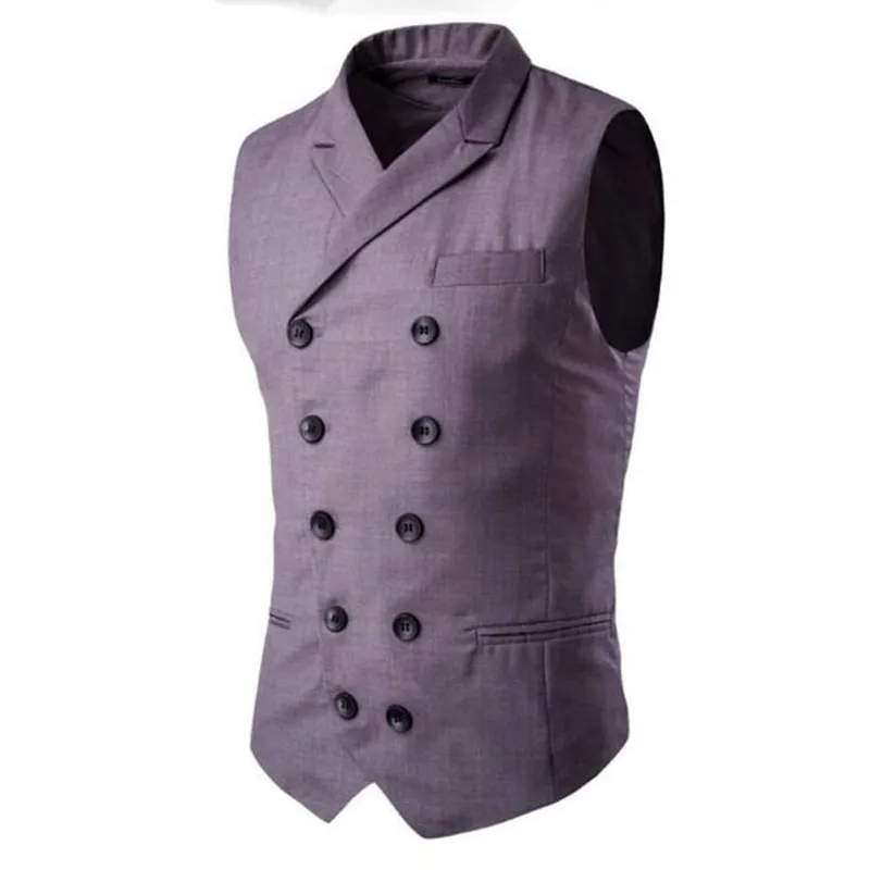Mens Double Breasted Vest Men Dress Suit Vest Men Formal Vest Suit