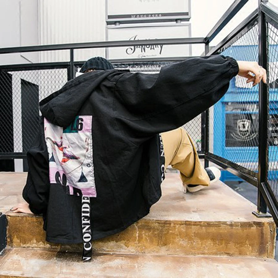 Patchwork Ruban Hiphop Veste Bomber Manteau Lâche Punk Casual 50d0030 Femmes Harajuku Vestes Rave Capuche À Streetwear HqYXwxBz