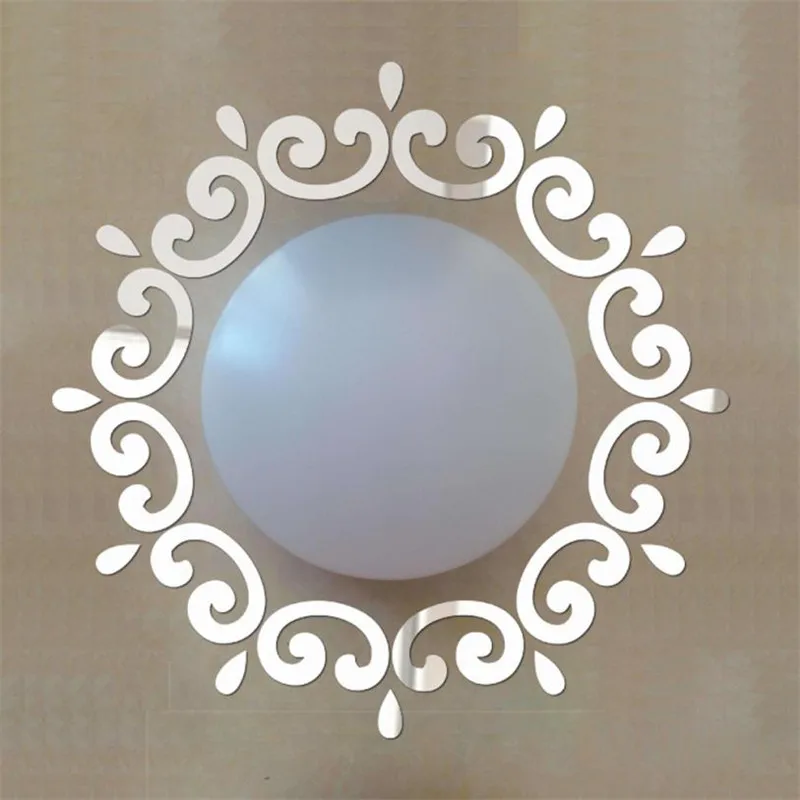 

DIY round item outer decor 3D Feather Mirror Wall Sticker Circles decal decoration wall ceiling stickers set for mirror lamp
