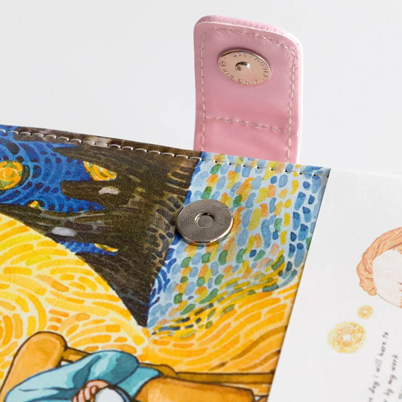 Ван Гог милый блокнот дневник с твердой обложкой с красочными страничками школы Kawaii путешествия девушка Журнал Блокнот канцелярские пули журнал