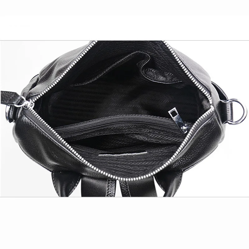 Женский рюкзак из натуральной кожи на молнии|mochila feminina|bolsa mochila femininalady backpacks women |