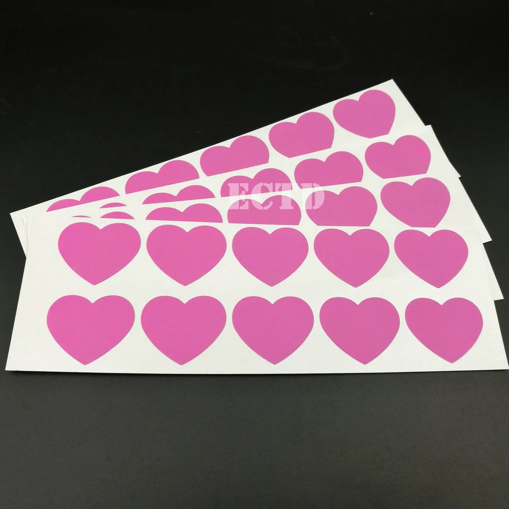 

multiple Color Small Scratch Off Sticker 27x32mm (1.06" x 1.26") Love Heart Shape Blank For Wedding Party Gift Scratch Card