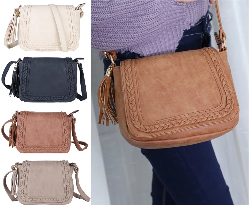 Jiessie & Angela New Vintage Shoulder Bags Women Messenger Bag PU Leather Handbag for Woman Fashion