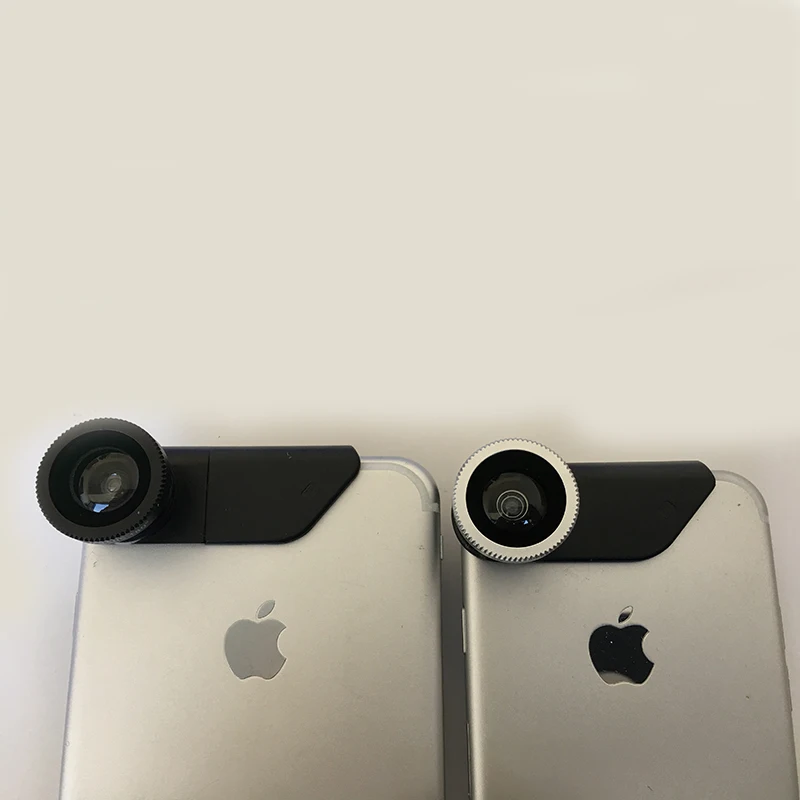 

1Pcs 3 in 1 180 Degree Fisheyes+0.67x Wide-angle+10x Macro Phone Camera for iPhone7 7plus aluminum+ABS Mobile phone Lens Package