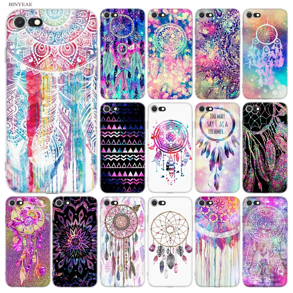 

Soft TPU Silicone Case for iPhone 7 8 5 5S 5C SE 6 6S 11 11Pro X XS XR XS MAX Plus Lace Dreamcatcher Damask Dream Catcher Case