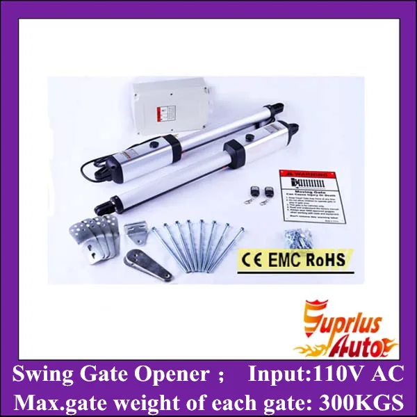 

Stock Clearance ! 300KGS Double-leaf Swing Gate Operator, Swing Gate Opene, with Unit Control Box and 2pcs Remotes