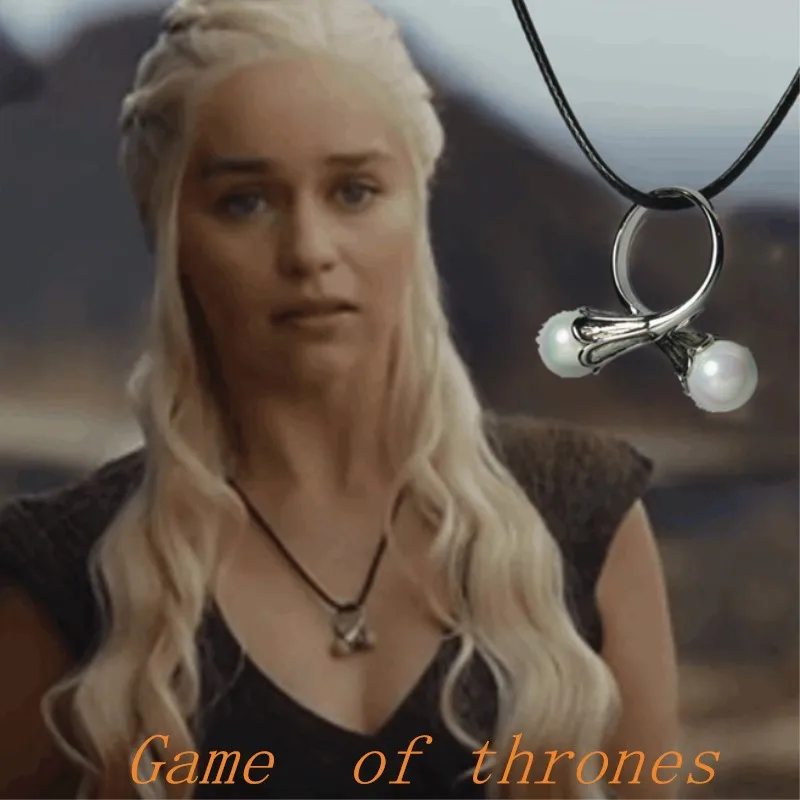 

Game of Thrones Daenerys Targaryen Ring Cosplay Prop Jewelry Accessories adjustable Popular Pearl Ring Necklace