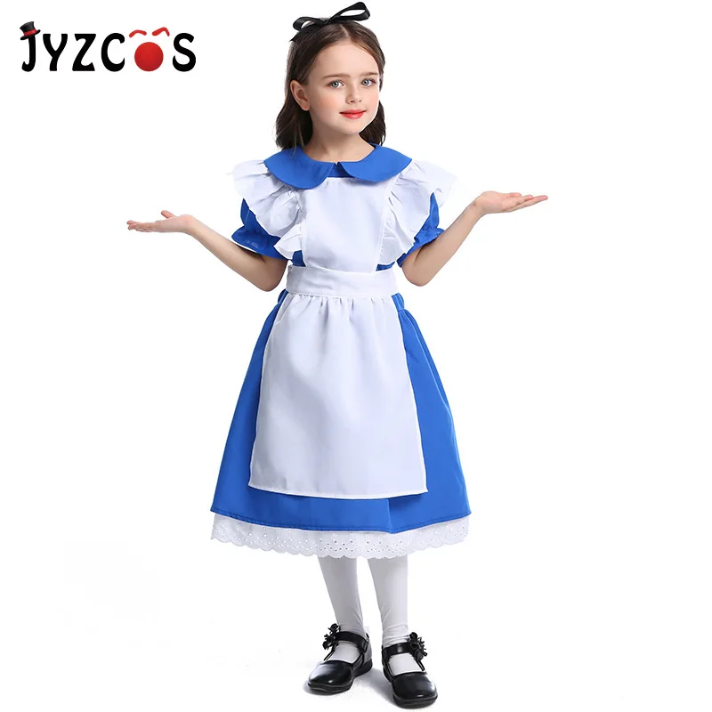 JYZCOS сказочный костюм Алисы в стране чудес маскарадный горничной костюмы на