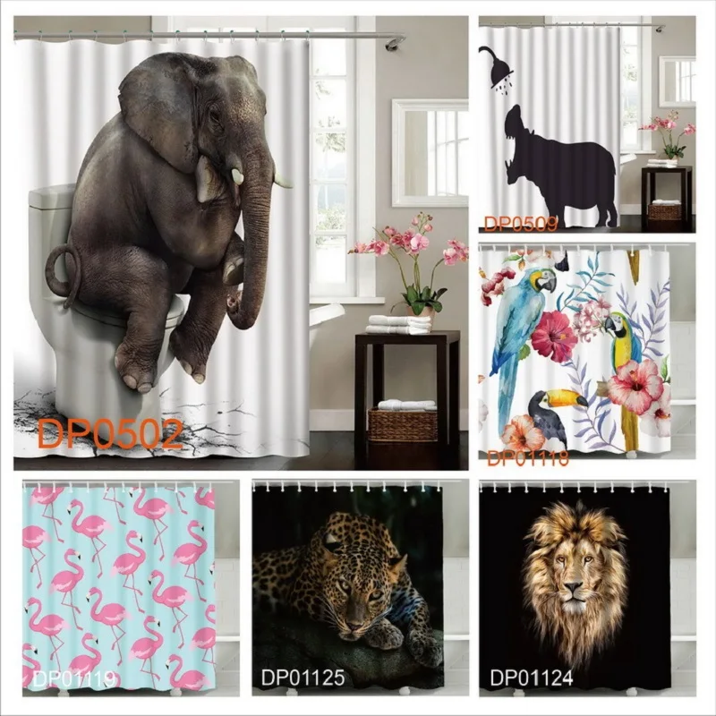 

E-commerce platform Amazon eBay new 3d digital printing simple waterproof polyester shower curtain to map custom wholesale
