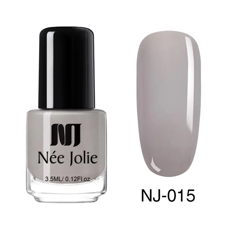 NEE JOLIE 18 Colors Shimmer Nail Polish Pure Nail Color Pink Purple Gray Series Glimmer Fast Dry Nail Art Varnish 3.5ml - Цвет: NJ-015