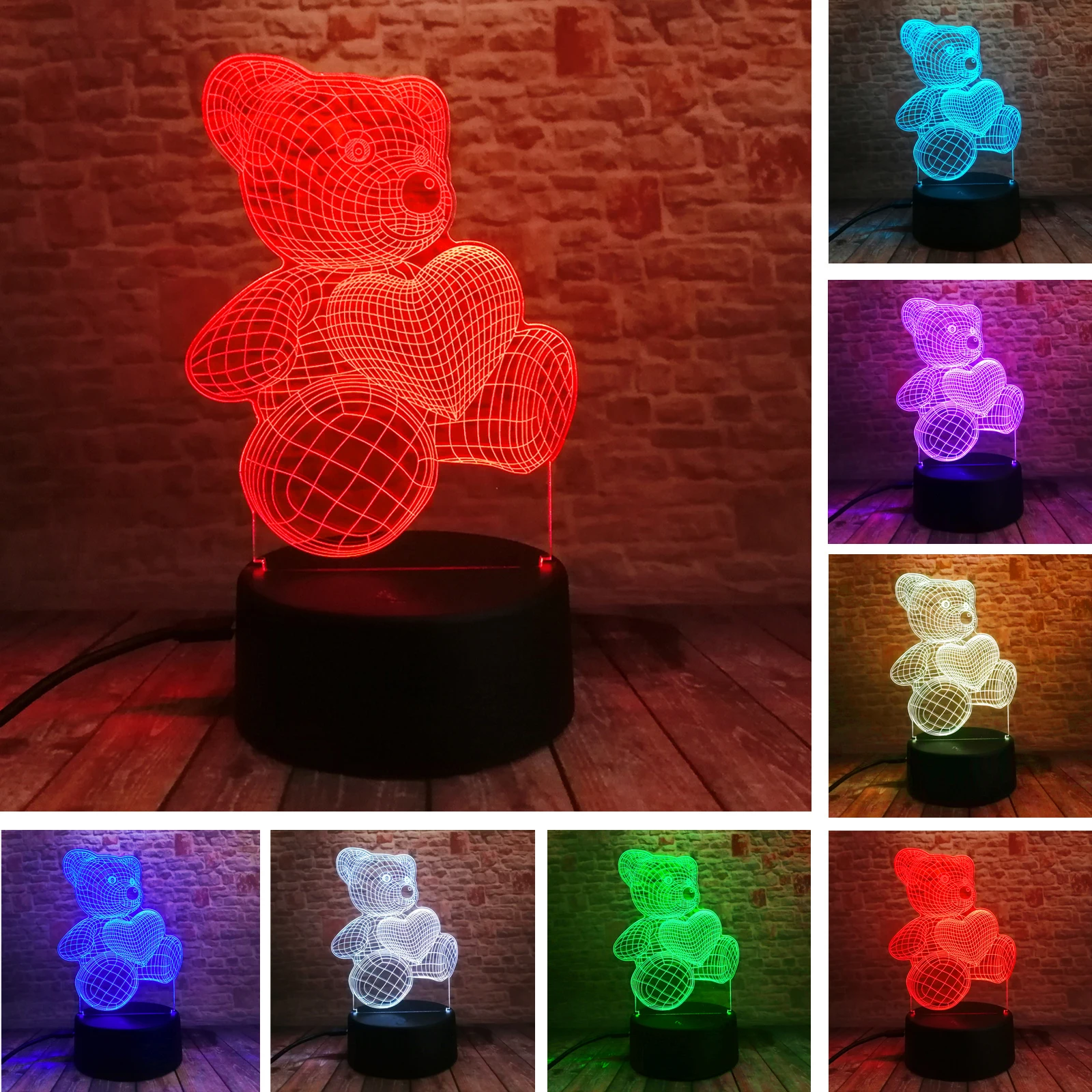 Высококачественный Рождественский USB Маленький милый сердечко Медведь 3D