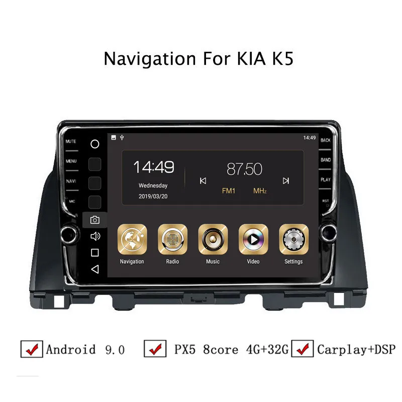 

10.1" 4G RAM 32G ROM Octa Core Android 9.0 Car GPS Navigation For Kia K5 Optima 2017 2018 Car Radio Stereo,Top Car Accessories