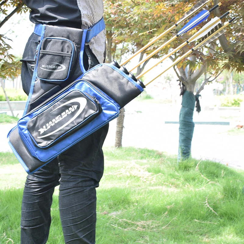 4 Tubes Hunting Archery Quiver Compound Bow Arrow  Quiver Or Recurve Bow and Arrow Bag Hunting  Case Archery Arrow Quiver  Blue